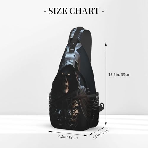 Cross Chest Bag Diagonally - Quality, Durable, and Spacious Shoulder Bag for Men and Women Grim-Reaper Printing2