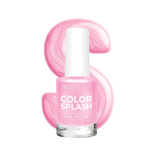 Image of Swiss Beauty Color Splash Nail Polish - Long-Lasting, Glossy - 11 ML, Bubblegum Bliss