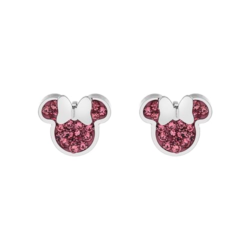 Orecchini Disney Minnie, Acciaio Inossidabile con Zirconi per Bambini e Bambine, Gioielli Disney