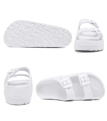 Image of Haifago Women's Platform Sandals with Arch Support, Summer Beach Slides Adjustable Buckle Comfortable Lightweight EVA Slip on Slide