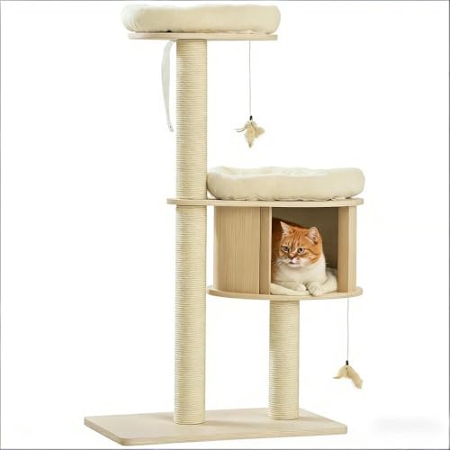 Cat Tree Cat Tower with Cozy Bed and Scratching Posts for Indoor Cats Multi-Level Pet Furniture for Climbing Play and Relaxation Ideal for Small to Medium Cats Durable and Stylish