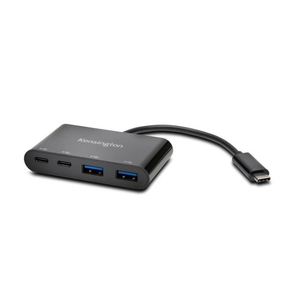 Kensington Hub a 4 porte USB-C CH1000, trasferimento dati fino a 5 Gb/sec - Installazione Plug & Play, Adattatore USB per Windows, Macbook