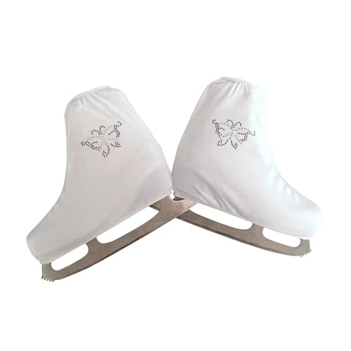 HEUchuan Fundas para Patines de Patinaje artístico Botas de Patinaje sobre Hielo, chanclos Terciopelo cálido, Protector Patines, Funda Protectora for Botas Ruedas o(M White)