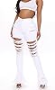 Women's Skinny Ripped Bell Bottom Jeans Classic Hi... #3