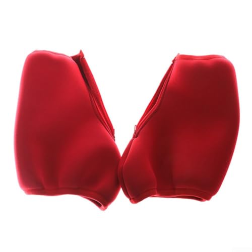 Couvre-bottes de skate en néoprène avec fermeture éclair - Protections élastiques et résistantes aux rayures pour le patinage sur glace et à roulettes - Rouge (L)