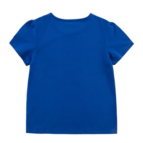 UNACOO Toddler Girls' Round Neck Basic T-Shirt Classic Short Sleeve Jersey Tee Packs2