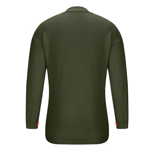 Men Long Cardigan Sweater Casual Open Front Cardigan Vintage Knit Sweaters Plus Size Cable Knit Sweater with Pockets4