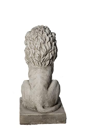 Stunning Pair Large Sitting Stone Cast Lions Statues Garden Ornaments By DGS UK 330KGS