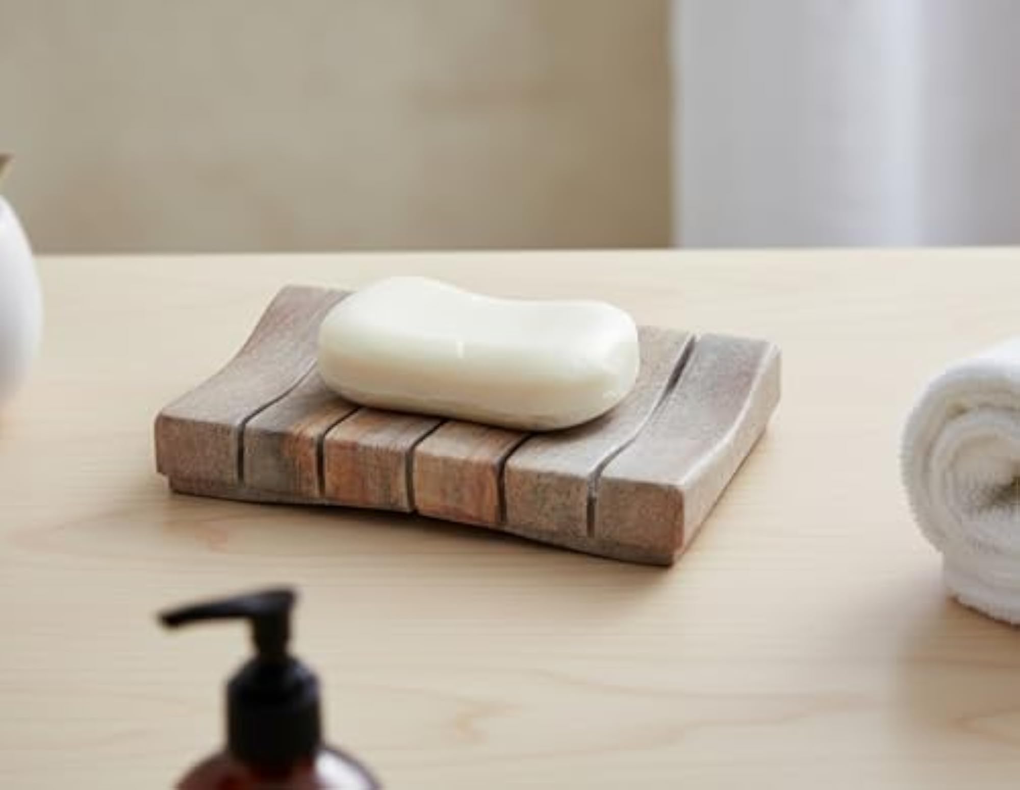 Natural Water Absorbent Stone Soap Dish, Bath Accessory