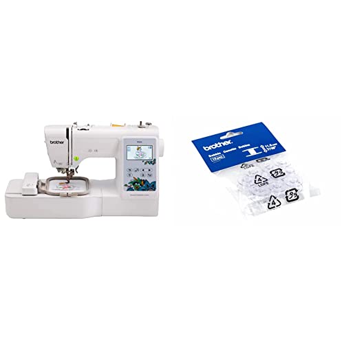 Brother Pe535 Embroidery Machine, 80 Built-In Designs, 4" X 4" Hoop Area, Large 3.2" Lcd Touchscreen, Usb Port, 9 Font Styles & Sewing And Embroidery Bobbins 10-Pack, Sa156,Clear #TOP19