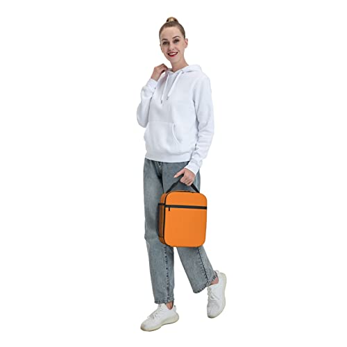 Teikkiop Orange Lunch Bag For Women Girls Adults Washable Thermal Picnic Box Reusable Insulated Cooler School For Office Work Hiking #TOP5