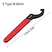 C Hook Spanner Wrench for 38-42mm Round Nut - Collet Chuck Tool with Red Non-Slip Rubber Handle, Carbon Steel Construction for Durability and Grip(38-42mm)