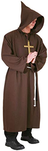 ORLOB Disfraz de Monje para Hombre Capucha marrón Carnaval monasterio Hermano (60) Cover
