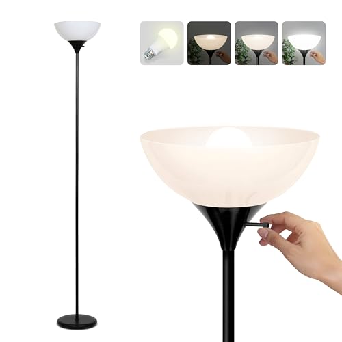 Brightech Sky Dome Dimmable LED Floor Lamp, Torchiere Floor Lamp for Living Room, Bedroom, & Office...