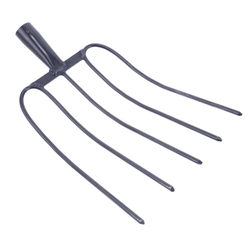 FONDOTIN Forca per Letame in Ferro Portatile, Forca Pratica per Erba, Attrezzo Agricolo Versatile per Prato e Giardinaggio Esterno