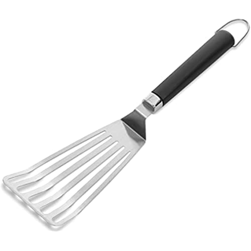 Weber Flexible Grill Plate Turner (41cm), made of stainless steel, slotted design, angled edges, non-slip comfort grip