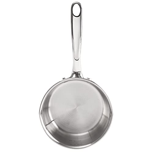 Deayou 18/10 Stainless Steel Butter Warmer Measuring Pan, 0.5-Quart Milk Warmer Pot With Dual Pour Spouts, 17Oz Small Sauce Pan For Stove Top, Chocolate Melting, Coffee Tea Soup Warming #TOP4