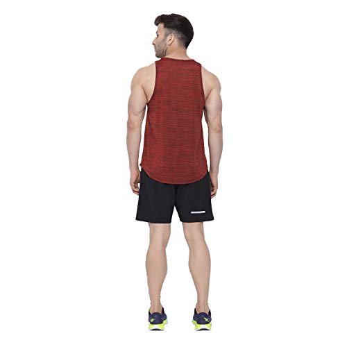 Image of CHKOKKO Men Polyester Printed Gym Co-Ord Sets Sleeveless Tank Top With Shorts