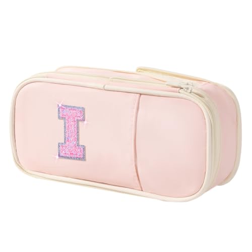 Image of Janhavi Initial Large Capacity Premium Oxford Cute Aesthetic Pencil Case Pouch Bag Special School Supplies Colored Stationery Organizer Gifts for Girls, Women, Adults