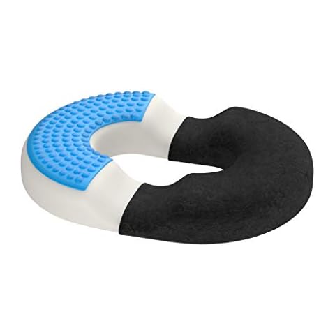 bonmedico Sitzkissen orthopädisch - Bürostuhl, Auto, Rollstuhl Sitzring - Kühlende Gel-Schicht - Bequemes Hämorrhoiden & Steißbeinkissen - Wichtelgeschenk - Wellness Schwarz Standard Cover
