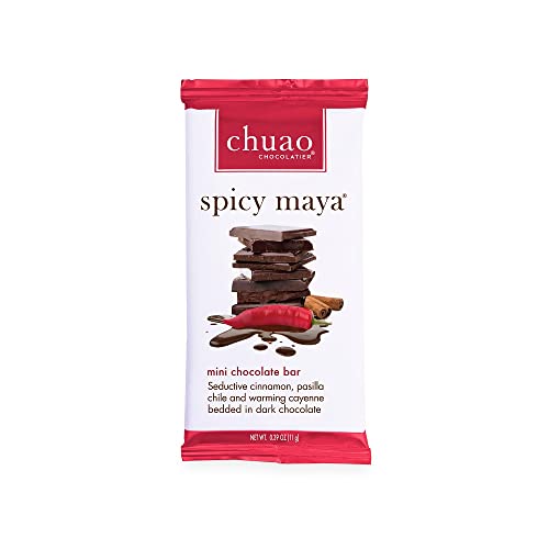 Chuao Chocolatier Spicy Maya Dark Chocolate Mini Bars | Gourmet Chocolate Cinnamon Cayenne Artisan European No Preservatives | For Gift Baskets, Christmas, Valentines Day, Gifts For Women, Men, Birthday, Thank You, Care Package | 24 Pack #TOP1