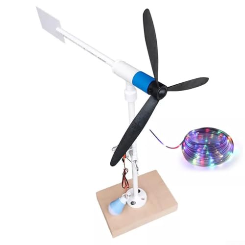 Kit de generador de turbina de viento pequeño y tira de luz para decoración de patio trasero, cadena de luces coloridas impermeables de 10 m