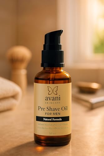 Image of Avani Pre Shave Oil for Men - 50ML | With Castor & Grape Seed Oil | For a Smooth And Razor Glide Shave | Softens Beard & Prepares Skin for a Smooth, Razor Burn-Free Shave - For All Skin Types