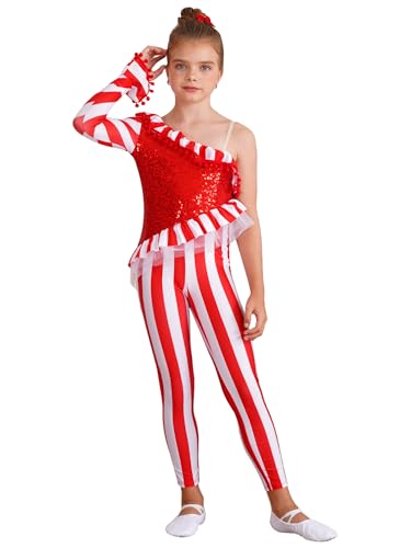Justaucorps de gymnastique de Noël pour fille motif sucre d'orge