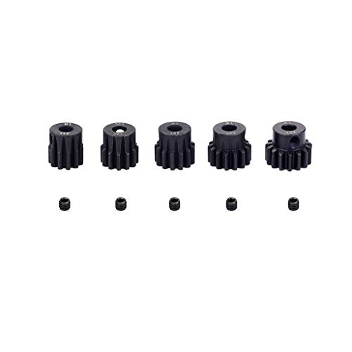 DollaTek 5PCS M1 5mm 11T 12T 13T 14T 15T Pinion Engine Gear for 1/8 Rc Car Brushed Brushless Motor