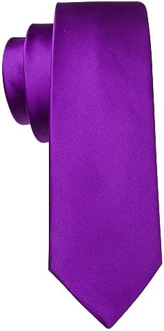 Barry.Wang Purple Tie Sets for Men Silk Solid Necktie Stain Ties Handkerchief Pocket Square Cufflinks Wedding Business Dyed