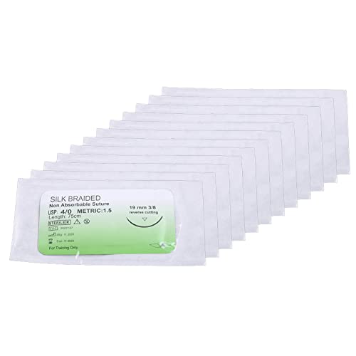 WUURAA Lot de 12 sutures réutilisables en nylon pour pratiquer la suture en plein air voyage