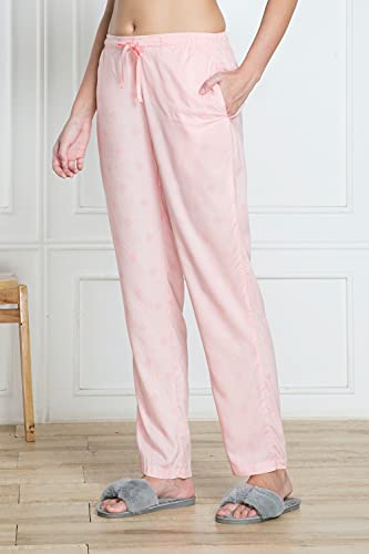 Image of Van Heusen Women's Printed Lounge Pants | Drawstrings & Side Pockets | Ultra Soft Fabric | Relaxed Fit | At home pyjamas | Everyday Comfort | Printed | Style 55306 | Available in Pack of 1 & 2
