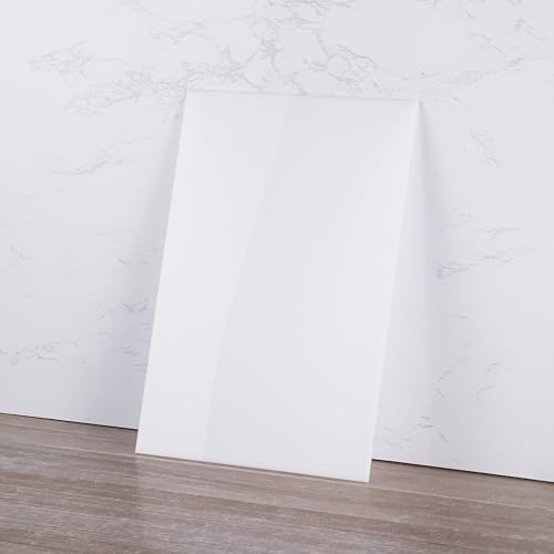Image of KAITELA White Acrylic Sheet 12 inch x 16 inch x 1 /8 inch Thick (3mm) Cast Plexiglass Panel Plastic Board for Craft Project, Laser Cutting, Engraving, Sign, Pack of 2