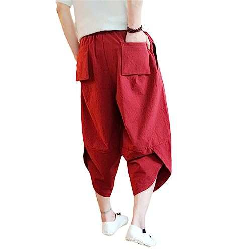 Pantalon 3/4 pour homme ample en coton fluide style sarouel