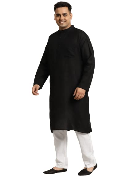 Sojanya Men's Cotton Black Kurta & Silk Blend Nehrujacket With White Churidar Pyjama Set3