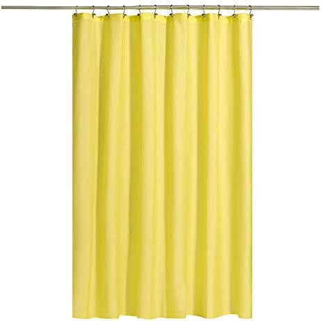 N&Y HOME Fabric Shower Curtain or Liner with Magnets - Hotel Quality, Machine Washable, Water Repellent - Yellow, 72x72