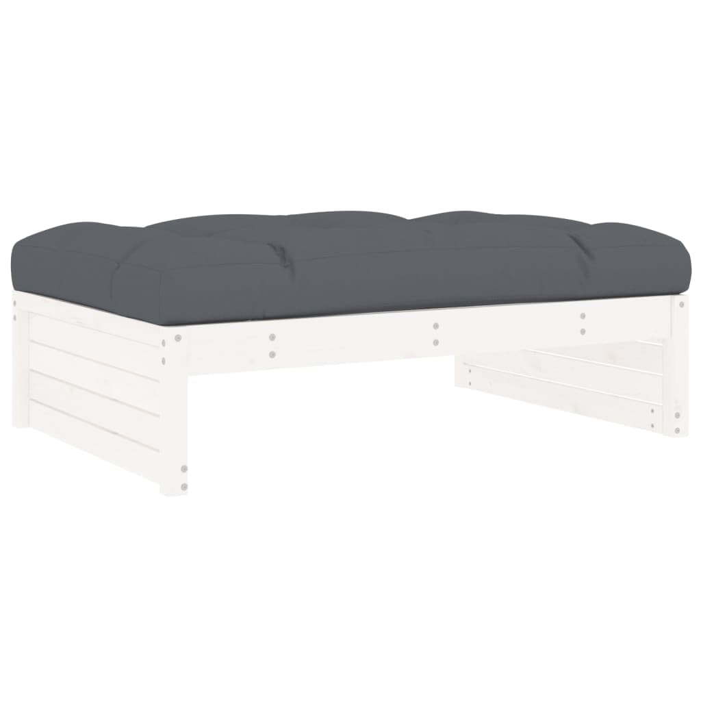 ShGaxin Taboret ogrodowy z litego drewna sosnowego białego 120x80 cm, meble ogrodowe, taras, stołek zewnętrzny, stołek wysoki, meble barowe 825766