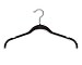 BriaUSA Velvet Shirt & Dress Hangers Notched Shoulder Prevents Slipping Steel Chrome Swivel Hooks – Black – Set of 10