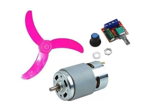 SP Electron RS-775-DC 12V-24V High Speed Metal Large Torque Small DC Motor & 12 inch 3 Blade Fan With Mini PWM DC Motor Controller Adjustable Speed Controller - Amazon product rated Grade B