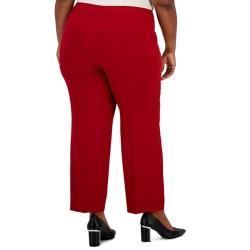 Kasper Womens Plus Slim Ankle Dress Pants Red 24W2