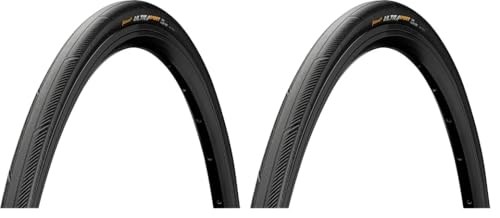 Continental Cubierta Carretera Ultra Sport III Negro-Medidas: 700 x 28 Neumáticos para Bicicleta, Adultos Unisex (Paquete de 2)