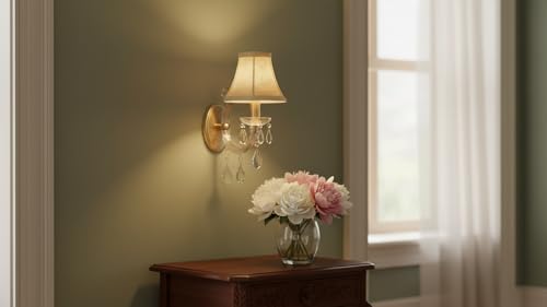 Image of Aspen Creative 30011 Small Bell Shape Chandelier Clip-On Lamp Shade, Butter Creme Checkered Pattern, 3 inch Top x 6 inch Bottom x 5 inch Slant