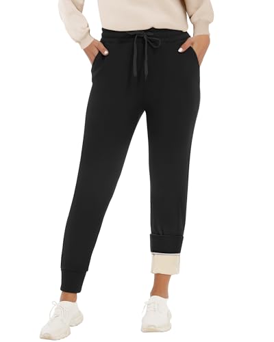 GAYHAY Fleece Lined Sweatpants Women- Winter Warm Sherpa Lined Athletic Joggers Pants with Pockets