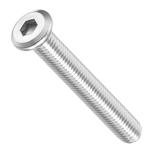 Image of METALLIXITY Flat Head Hex Socket Cap Screws Bolts(M10-1.5x70) 8Pcs, 304 Stainless Steel Hex Socket Furniture Bolts Screws - for Furniture Woodworking Project, Silver Tone
