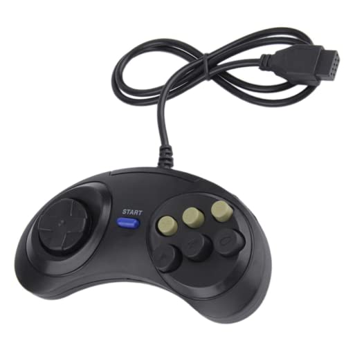 THE PERFECT PART 2X 6 Button Game Pad Controller For SEGA Genesis Black Old School Classic New image 2