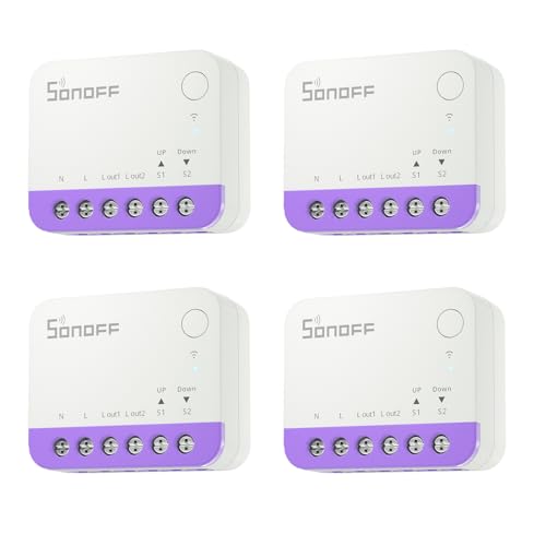 SONOFF Matter Smart Roller Shutter Switch, MINI-RBS, 2.4GHz Wi-Fi, Mini Size, Percentage Control, Alexa/Google Home/HomeKit/Home Assistant Support, Neutral Wire Required, 4-Pack