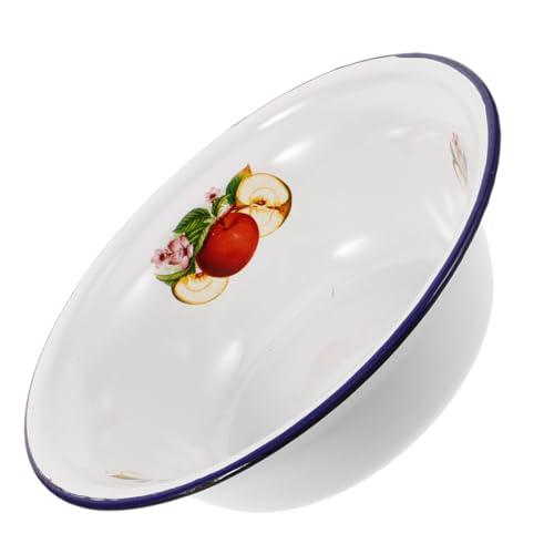 Ipetboom Tazón Esmaltado Vintage de Cuenco Profundo para Sopa y Ensalada Bowl Multifuncional para Cocina y Almacenamiento Diseño Clásico con Textura Delicada y Acabado Elegante