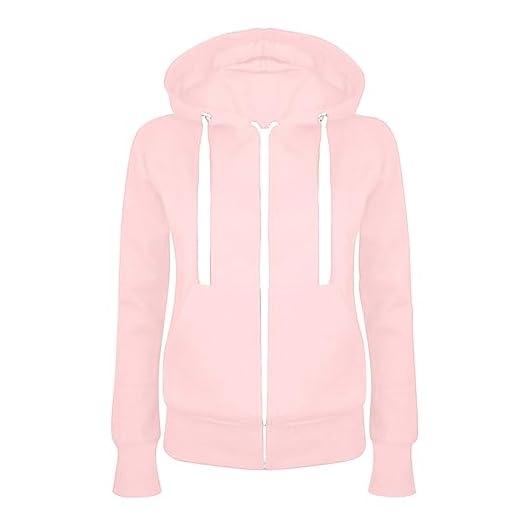 2024 Femme Sweat à Capuche Zippé Sweatshirt Manches Longues Veste Outwear avec Poches Mode Hoodies Casual Couleur Unie Oversize Sweatshirt Confortable Manteau Rétro Beau De Grande Taille Pas Cher