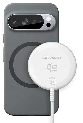 Galvanox 25W Magnetic Wireless Charger for Pixelsnap - Qi2.2 Fast Charging Pad (Compatible with MagSafe) 6FT USB-C Braided Cable for Pixel 10 Pro XL (White)