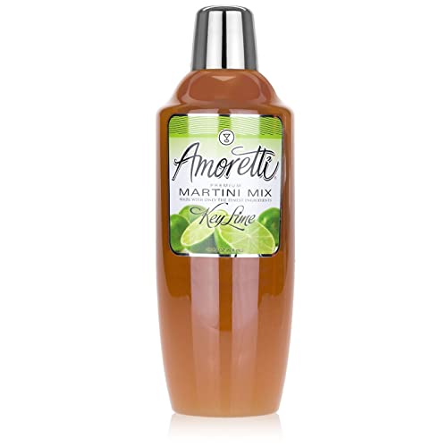 Amoretti - Premium Key Lime Martini Mix, 7 Servings Per Bottle (28 oz), Perfect for Cocktails, Alcoholic Beverages, Mocktails, Martinis, Made with Real Fruit, Gluten Free, Vegan, Kosher